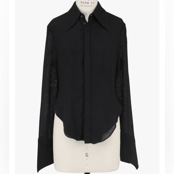 Norisol Ferrari Tops - Norisol Ferrari Sack Blouse Black Shirttail Cashmere Silk size 4